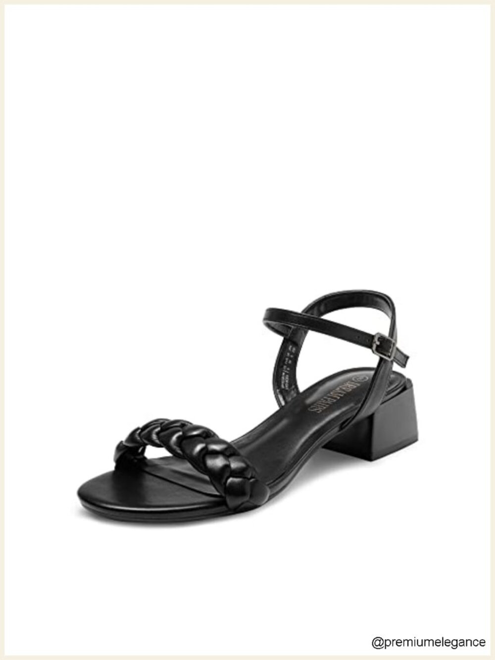 Braided Chunky Heel Sandals, Ankle Strap Block Heels for Wedding Party